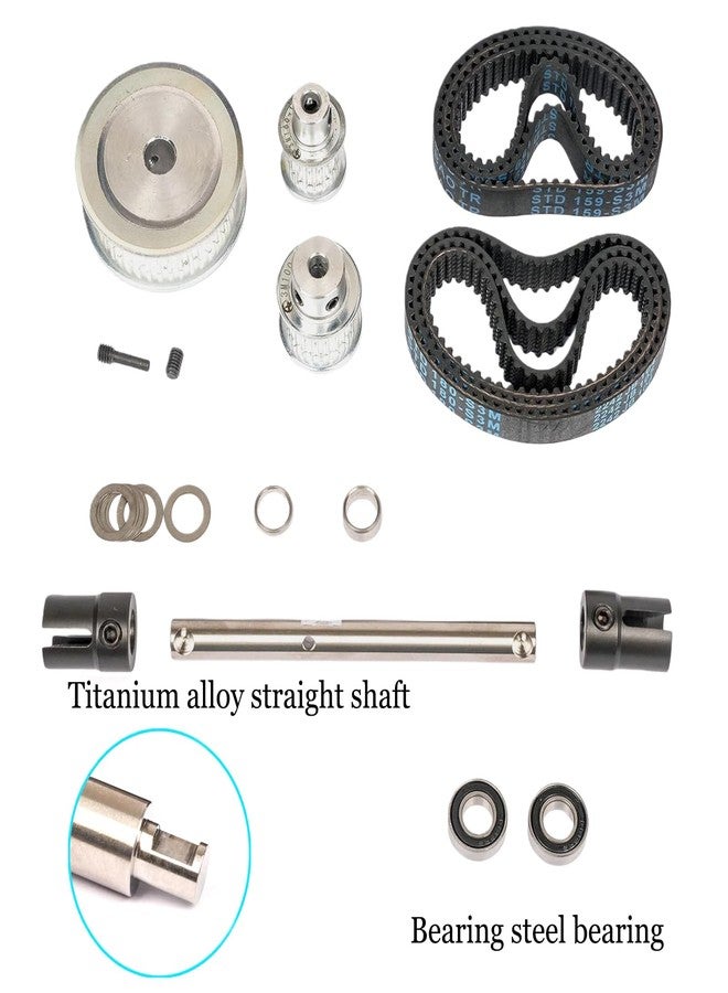 MOSHNOLY Aluminum Belt Drive System for Center Differential for for Arrma 6S 1/7 Limitless V2, Pulley 5MM Transmission Belt Kit Upgrade,Modular Drive Train Belt Speed Run Spur Gear Input Replace Part RC Scale - Image 3
